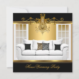 HouseWarming Party Chandelier Rich Gold Black Kaart