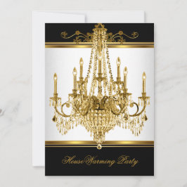 HouseWarming Party Chandelier Rich Gold Black Kaart