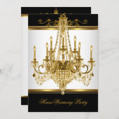 HouseWarming Party Chandelier Rich Gold Black Kaart (Voorkant / Achterkant)