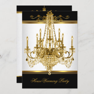 HouseWarming Party Chandelier Rich Gold Black Kaart