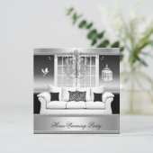 HouseWarming Party Chandelier Rich Silver White Kaart (Staand voorkant)