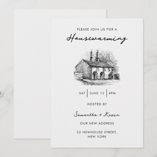 Housewarming Party  Chic Style Home Kaart (Voorkant / Achterkant)