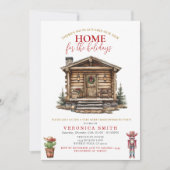Housewarming Party Cozy Cabin Rustic Winter Kaart (Voorkant)