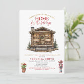 Housewarming Party Cozy Cabin Rustic Winter Kaart (Staand voorkant)