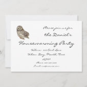 Housewarming Party Custom Uitnodigen met Uil Kaart (Achterkant)