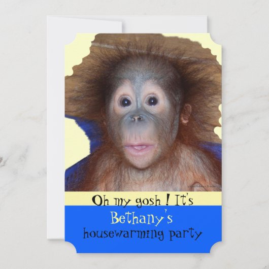 Housewarming Party Cute Baby Face Kaart (Voorkant)