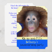 Housewarming Party Cute Baby Face Kaart (Voorkant / Achterkant)