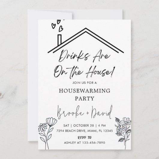 Housewarming Party Drinken zijn op het huis Kaart (Voorkant)