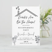 Housewarming Party Drinken zijn op het huis Kaart (Staand voorkant)
