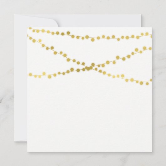 Housewarming Party Gold Ggloed String Lights Kaart (Achterkant)