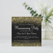 Housewarming Party Gold Glitter Dust Kaart (Staand voorkant)
