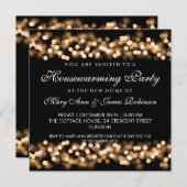 Housewarming Party Gold Hollywood Glam Kaart (Voorkant / Achterkant)