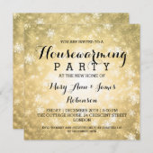 Housewarming Party Gold Winter Wonderland Kaart (Voorkant / Achterkant)