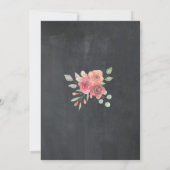 Housewarming Party HOME Floral Pink Chalk Moving Kaart (Achterkant)