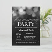 Housewarming Party Home Sweet Home Silver Glitter Kaart (Staand voorkant)