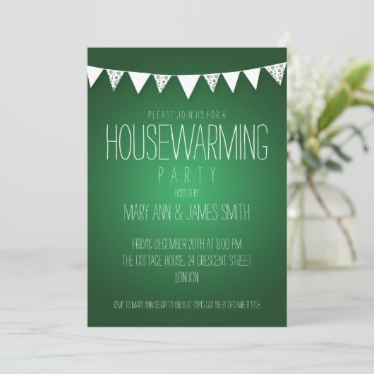 Housewarming Party hoort groen Kaart (Staand voorkant)