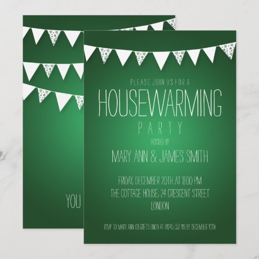 Housewarming Party hoort groen Kaart (Voorkant / Achterkant)