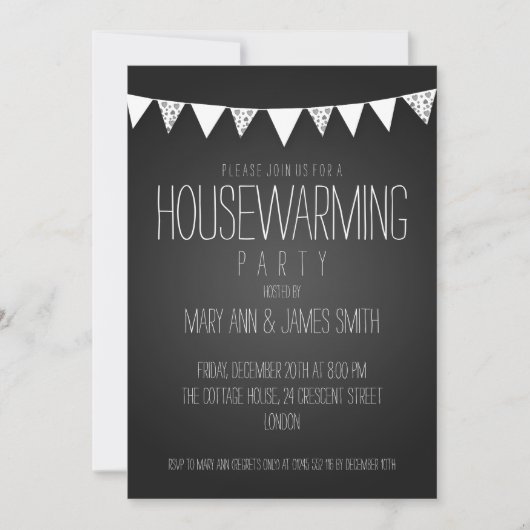 Housewarming Party hoort het zwart bundelen Kaart (Voorkant)