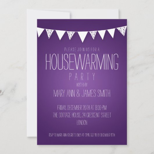 Housewarming Party hoort Paars bundelen Kaart (Voorkant)