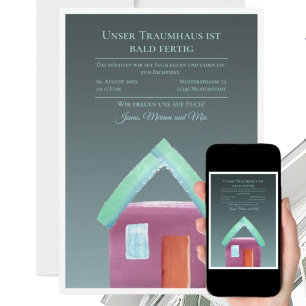 Housewarming party house warming nieuw huis kaart