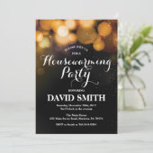 Housewarming Party Invitation Card Gold Glitter Kaart (Staand voorkant)