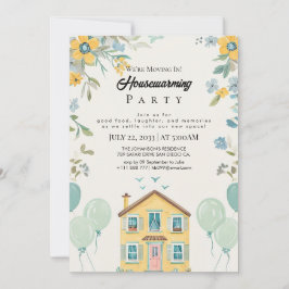 Housewarming Party Invitation Floral New Home Cele Kaart