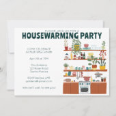 Housewarming Party Invitation Schattigee Gezellige Kaart (Voorkant)
