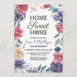Housewarming Party Jewel Flowers Bloemen Nieuw Hui Kaart
