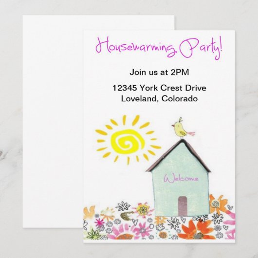 Housewarming Party! Kaart (Voorkant / Achterkant)