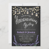 Housewarming Party - Krijtbord Mason Jar Lavender Kaart (Voorkant)