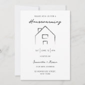 Housewarming Party Modern Minimalistisch Huis Kaart (Voorkant)