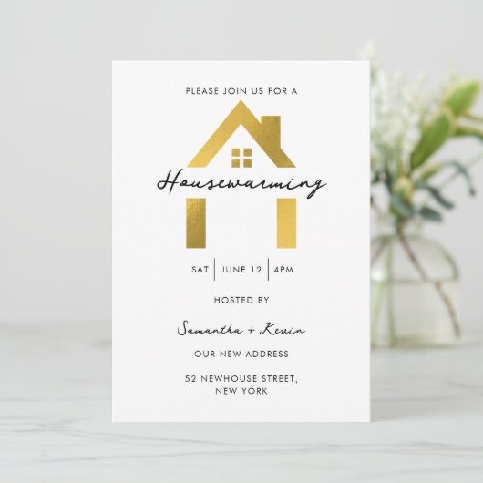 Housewarming Party Modern Minimalistisch Thuis Gou Kaart (Staand voorkant)