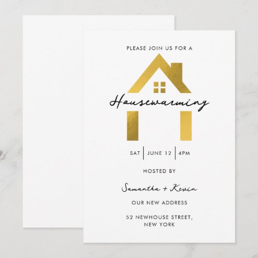 Housewarming Party Modern Minimalistisch Thuis Gou Kaart (Voorkant / Achterkant)