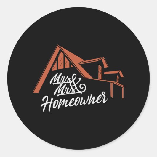 Housewarming party Mr & Mrs Homeowner Ronde Sticker (Voorkant)