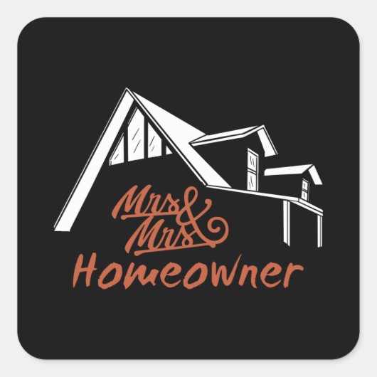 Housewarming party Mr & Mrs Homeowner Vierkante Sticker (Voorkant)