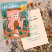 HOUSEWARMING PARTY Nieuw Roze Thuis Adres CUSTOM Kaart