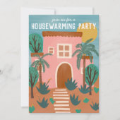 HOUSEWARMING PARTY Nieuw Roze Thuis Adres CUSTOM Kaart (Voorkant)