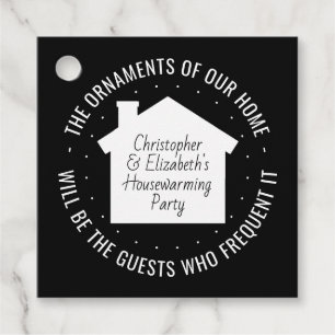 Housewarming Party Nieuw Thuisadres Zwart & Wit Bedankjes Labels