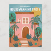 HOUSEWARMING PARTY Nodig Nieuw Thuisadres Postcar  Briefkaart (Voorkant)