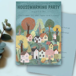 Housewarming Party Nodig Schattigee Country Villag Kaart