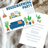 Housewarming Party Nodig Schattigee Woonkamer Bank Kaart