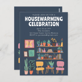 Housewarming Party Nodig Schattigee woonkamer plan Briefkaart