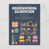 Housewarming Party Nodig Schattigee woonkamer plan Briefkaart (Voorkant)