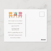 Housewarming Party Nodig Schattigee woonkamer plan Briefkaart (Achterkant)