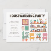 Housewarming Party Nodig Schattigee woonkamer plan Kaart (Voorkant)