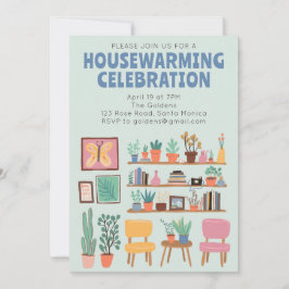 Housewarming Party Nodig Schattigee woonkamer plan Kaart