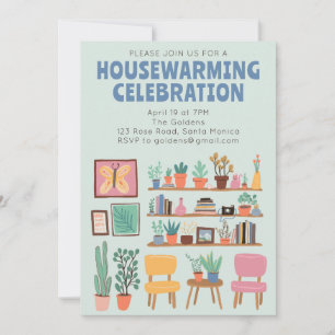 Housewarming Party Nodig Schattigee woonkamer plan Kaart