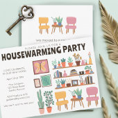 Housewarming Party Nodig Schattigee woonkamer plan Kaart