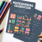Housewarming Party Nodig Schattigee woonkamer plan Kaart