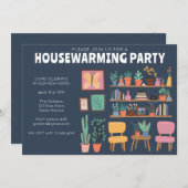 Housewarming Party Nodig Schattigee woonkamer plan Kaart (Voorkant / Achterkant)